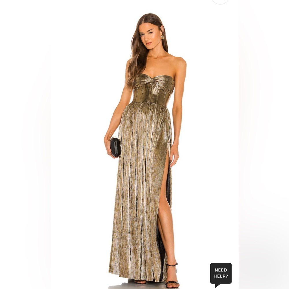 Bronx and Banco Florence Strapless Gold Gown size S/4